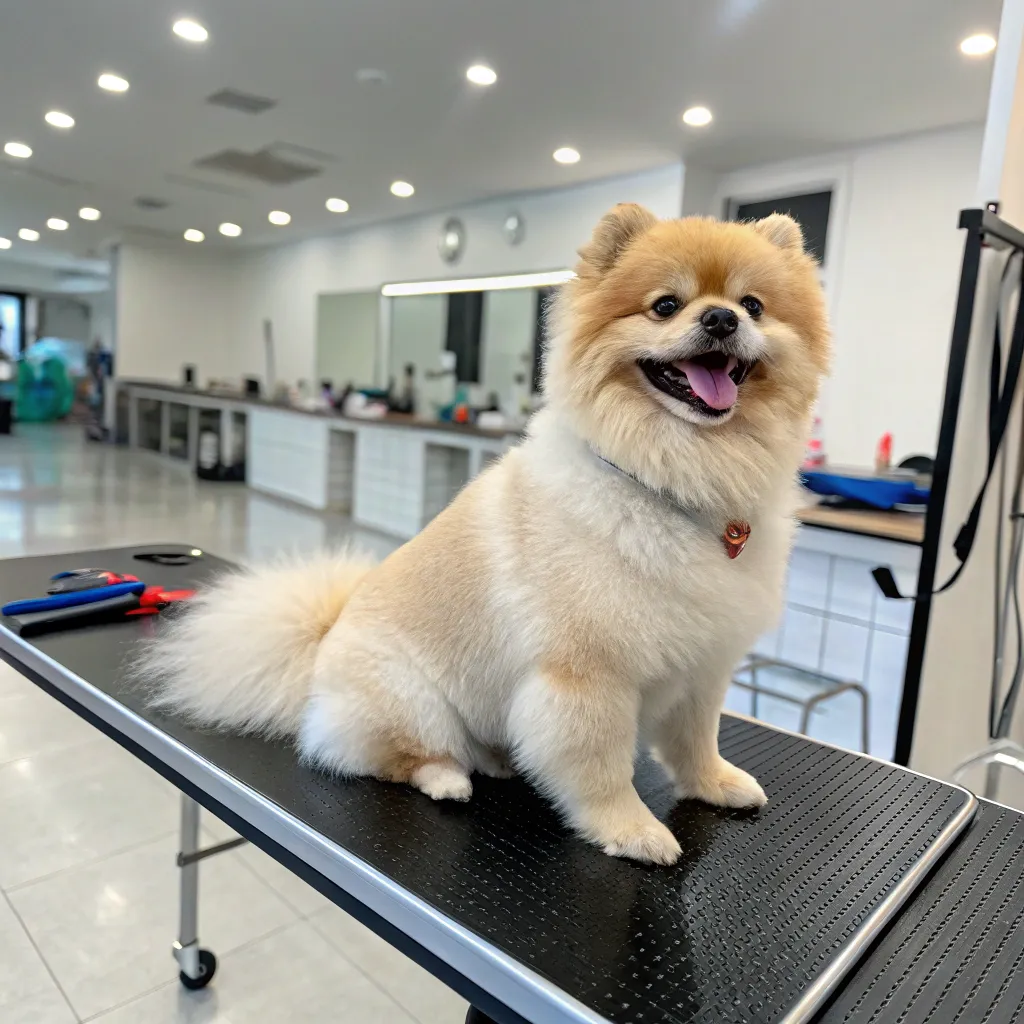 Satisfied pet salon client